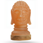 Load image into Gallery viewer, Orange Natural Selenite Buddha Head Statue
