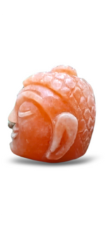Load image into Gallery viewer, Orange Natural Selenite Buddha Head Statue
